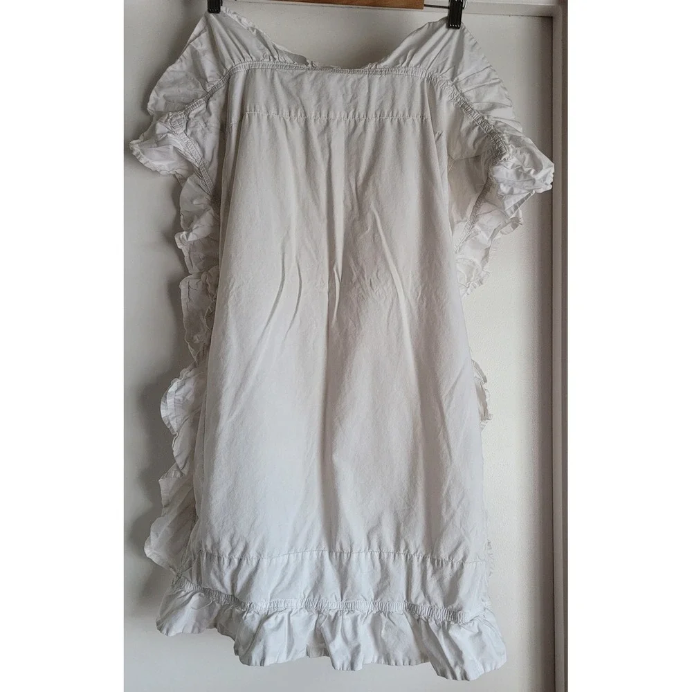 Simply Shabby Chic‎ White Cotton King Pillowcase Ruffle Trim Rachel Ashwell